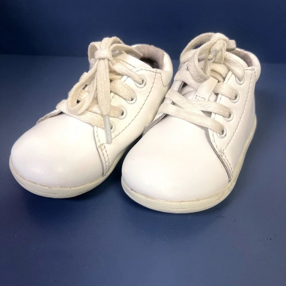 Stride Rite White Elliot Baby Toddler Walking Shoes Boys‎ 4.5W EUC